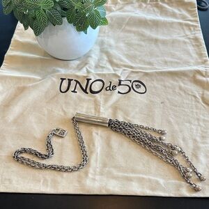 UNO de 50 Silver Tassel Necklace